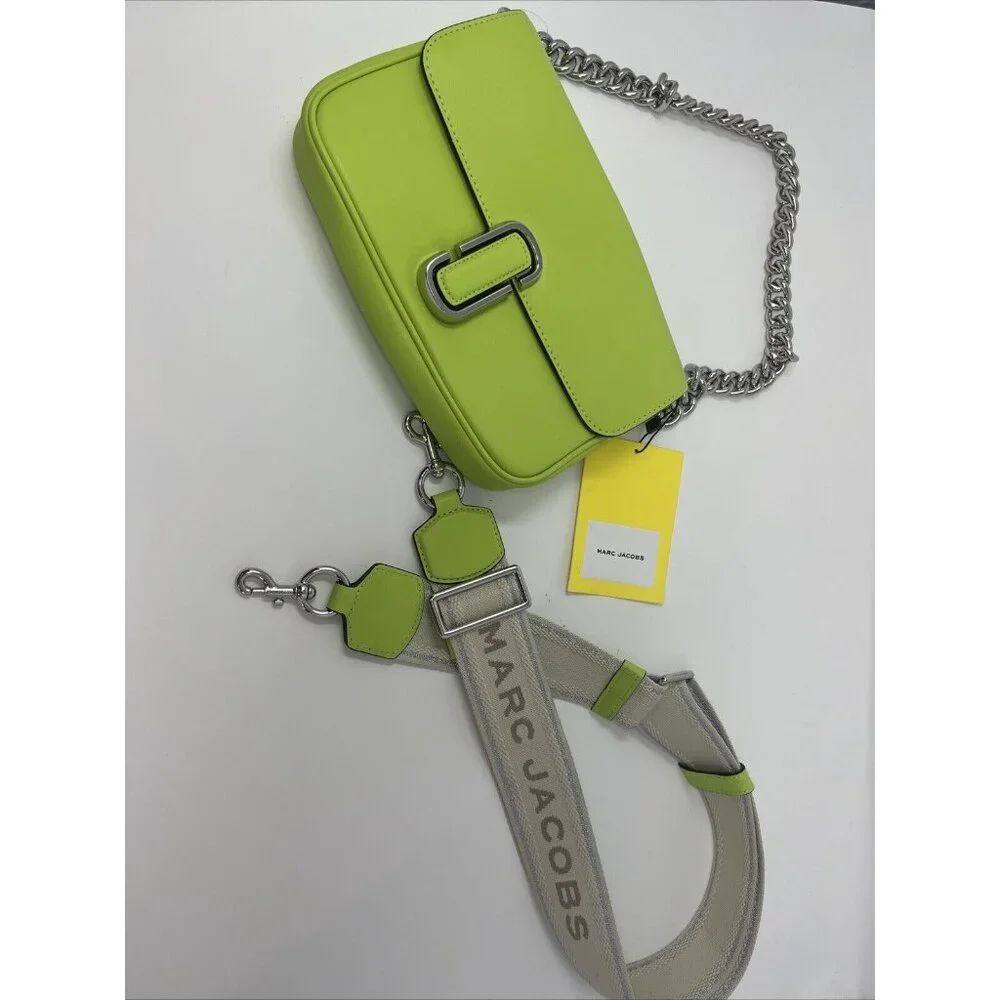 Marc Jacobs The J Green Glow Smooth Leather Shoulder Crossbody Handbag Purse - Picture 6 of 13